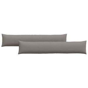 vidaXL Dīvāna spilveni 2 pcs Pelēkbrūna 200 x 40 cm audums