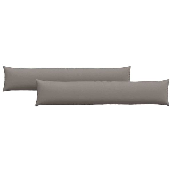 vidaXL Dīvāna spilveni 2 pcs Pelēkbrūna 200 x 40 cm audums