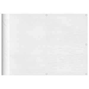 vidaXL balkona aizslietnis, balts, 75x700 cm, 100% poliestera oksforda