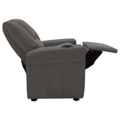 vidaXL bērnu atpūtas krēsls, atgāžams, antracītpelēka mākslīgā āda
