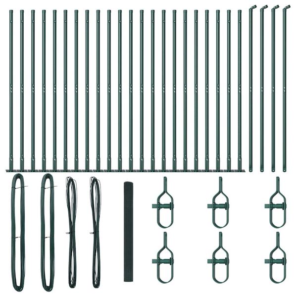 vidaXL Žoga āķis Zaļa 50 x 1,4 m (25 x 25 mm tīkliņ&scaron;) Tērauds un PVC