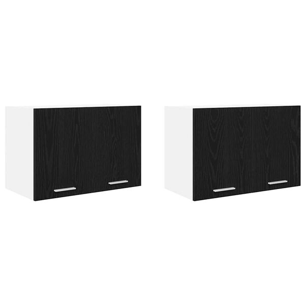 vidaXL Piekarams skapītis 2 pcs Melnā ozola un balta 60 x 31 x 40 cm