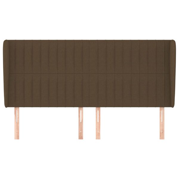 vidaXL galvgalis ar malām, 183x23x118/128 cm, tum&scaron;i brūns audums