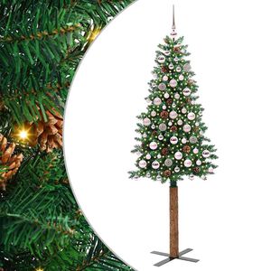 vidaXL Tievā Ziemassvētku Egle Zaļa 180 cm PVC un cietā priedes koks