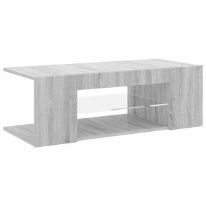 vidaXL TV galdiņ&scaron; ar LED apgaismojumu, pelēks, 90x39x30 cm
