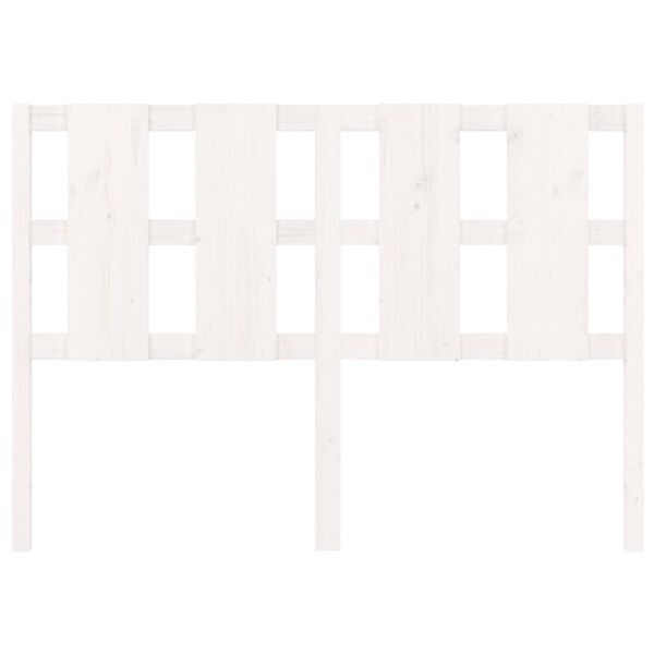 vidaXL gultas galvgalis, balts, 140,5x4x100 cm, priedes masīvkoks
