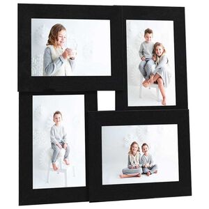 vidaXL kolāžas foto rāmis, 4x(10x15 cm) attēliem, melnas MDF