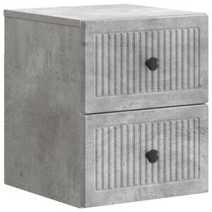 vidaXL Sienā stiprināms nakts skapis Betona pelēks 33 x 34,5 x 40 cm