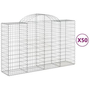 vidaXL arkveida gabiona grozi, 50gb., 200x50x120/140cm, cinkota dzelzs