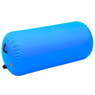vidaXL piepūšams vingrošanas rullis ar pumpi, 120x90 cm, zils PVC