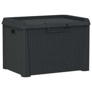 vidaXL dārza uzglabā&scaron;anas kaste, antracītpelēka, 125 L, PP