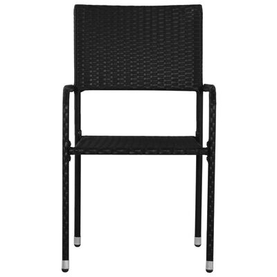 vidaXL dārza krēsli, 4 gab., melna PE rotangpalma