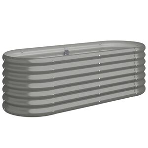 vidaXL augstā puķu kaste, 114x40x36 cm, cinkots tērauds, pelēka