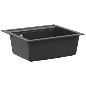 vidaXL Viendaļīga virtuves izlietne Granīts 60 x 51 x 30.5 cm Grafīta