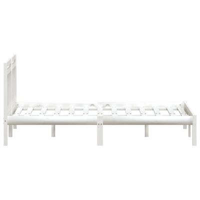 vidaXL gultas rāmis, balts, 120x190 cm, divvietīgs, masīvkoks