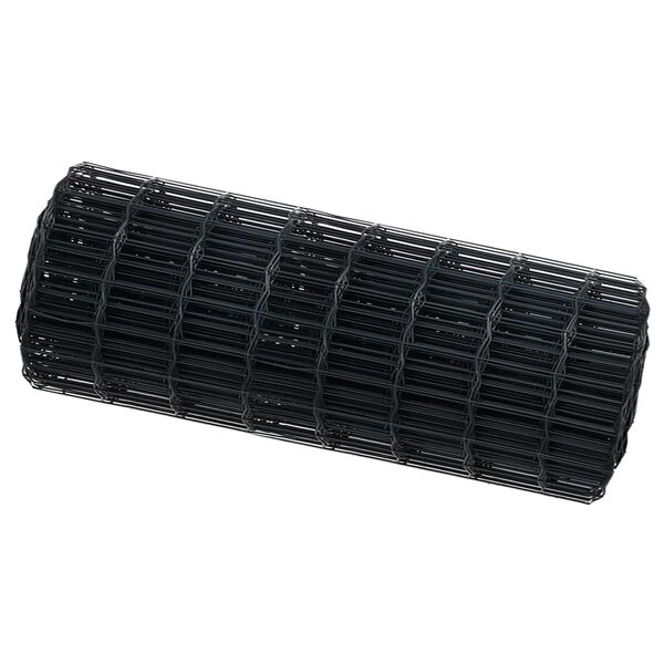 vidaXL Eiropas žogs Pelēka 0.8 x 25 m PVC pārklāts dzelzs