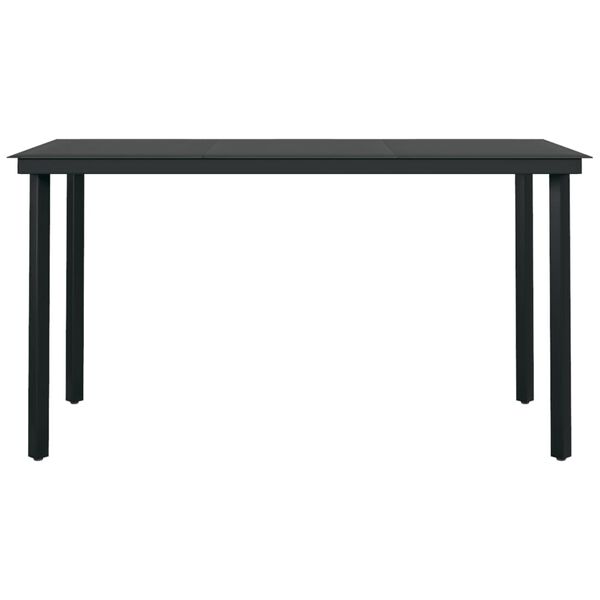 vidaXL 5-daļīgs dārza mēbeļu komplekts, pelēks, melns