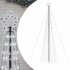 vidaXL LED Ziemassvētku eglīte ar tapas 1534 LED Auksti Balts 500 cm