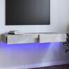 vidaXL TV skapītis ar LED apgaismojumu, betona pelēks, 120x35x15,5 cm