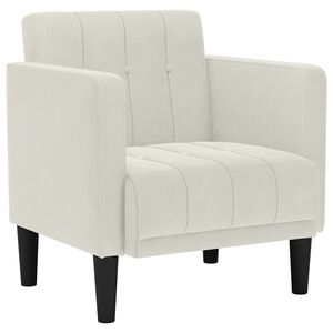 vidaXL dīvāns ar roku balstiem, krēmkrāsas samts, 53 cm
