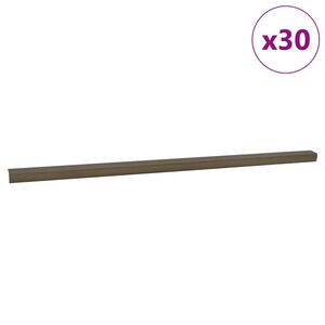 vidaXL Pakāpienu malu profili 30 pcs Brūna 67 x 3 x 2 cm Alumīnijs