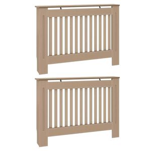 vidaXL Radiatora Vāks 2 pcs Brūna 112 x 19 x 81,5cm Inženierijas koks