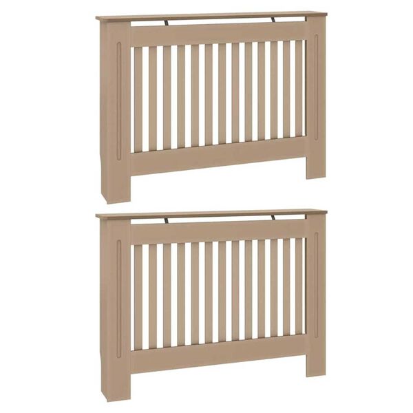 vidaXL Radiatora Vāks 2 pcs Brūna 112 x 19 x 81,5cm Inženierijas koks