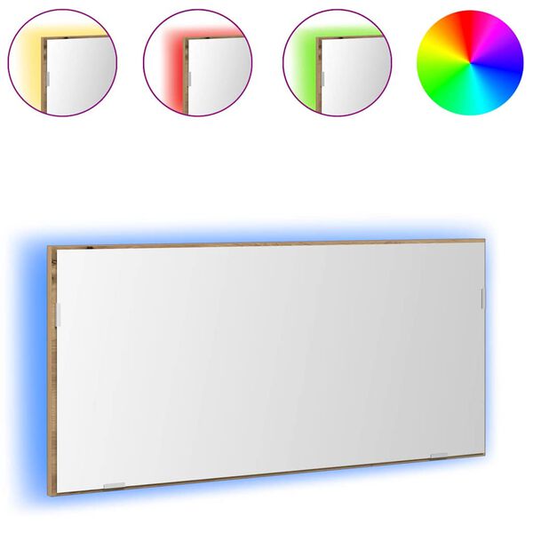 vidaXL Spogulis amatnieku ozola 80 x 37 cm Stikls un inženierijas koks