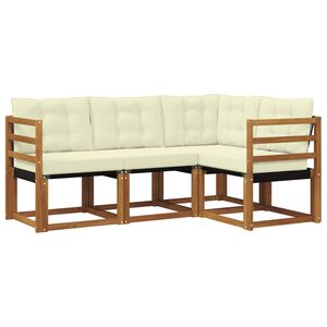vidaXL Āra dīvānu komplekts ar spilvenu 4 pcs Dabisks un krējuma