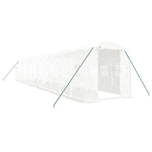vidaXL siltumnīca ar tērauda rāmi, balta, 24 m&sup2;, 12x2x2 m