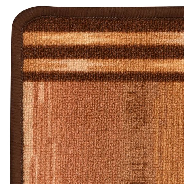 vidaXL paklāja celiņ&scaron;, 67x120 cm, gēla aizmugure, bē&scaron;i bloki