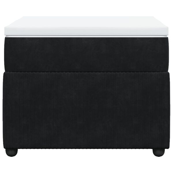 vidaXL atsperu gulta ar matraci, melna samts, 90x190 cm