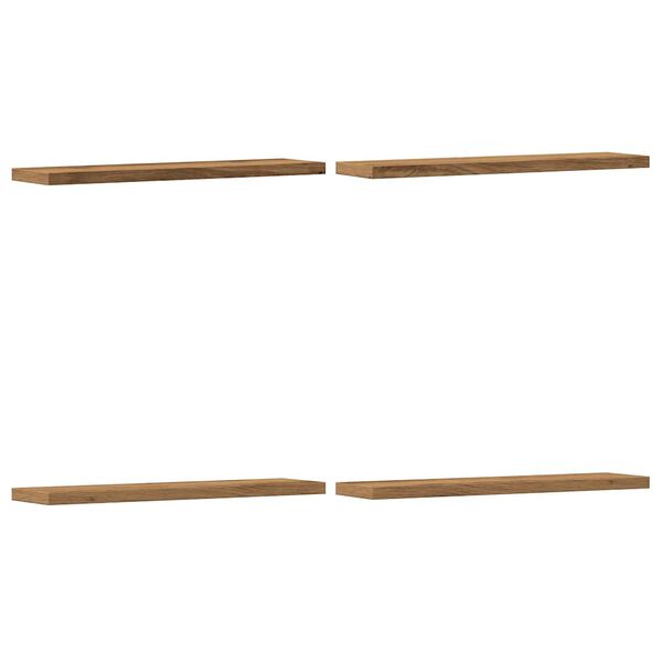 vidaXL sienas plaukti 4 gab. koka krāsa 40x10x1,5 cm inženierijas koks