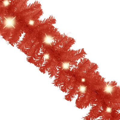 vidaXL Ziemassvētku vītne ar LED lampiņām, 20 m, sarkana