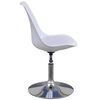 vidaXL grozāmi virtuves krēsli, 2 gab., balta mākslīgā āda