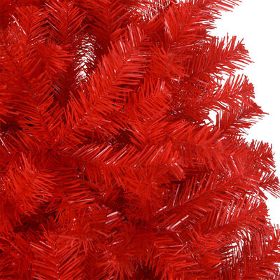 vidaXL mākslīgā Ziemassvētku egle ar statīvu, sarkana, 180 cm, PVC