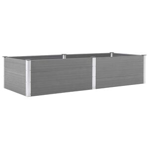 vidaXL augstā puķu kaste, 250x100x54 cm, pelēks WPC
