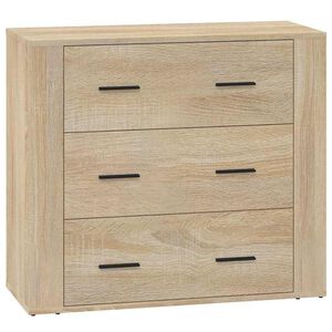 vidaXL kumode, ozolkoka krāsa, 80x33x70 cm, inženierijas koks