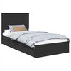 vidaXL Glabā&scaron;anas gulta Melna 100 x 200 cm Inženierijas koks