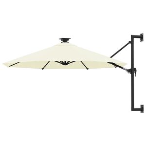 vidaXL saulessargs ar metāla kātu un LED, smil&scaron;u krāsā, 300 cm