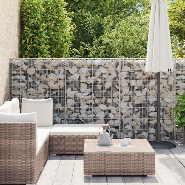 vidaXL gabions ar vāku, cinkots tērauds, 900x50x150 cm