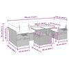 vidaXL 8-daļīgs dārza dīvāna komplekts,matrači, gai&scaron;i pelēka PE pinums