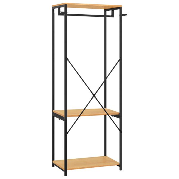 vidaXL drēbju plaukts, 60x40x167 cm, metāls, skaidu plāksne