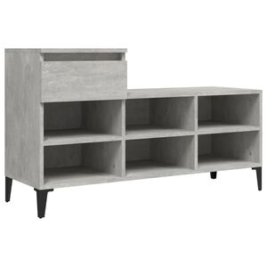 vidaXL apavu plaukts, betonpelēks, 102x36x60 cm, inženierijas koks