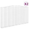 vidaXL arkveida gabiona grozi, 2 gb., 400x30x220/240cm, cinkota dzelzs