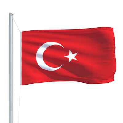 vidaXL Turcijas karogs, 90x150 cm