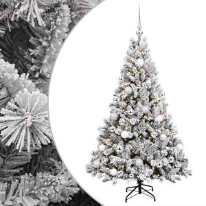 vidaXL Mākslīgā Ziemassvētku eglīte ar rotājumiem 120 cm 150 LED