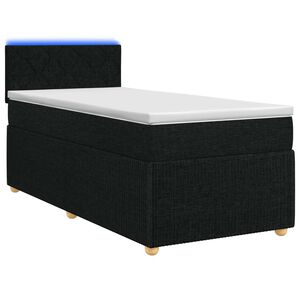 vidaXL Kontinentālā gulta ar matraci Melns 80 x 200 cm Audums
