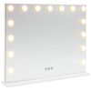 vidaXL LED tualetes spogulis Balts 58 x 10 x 47 cm Stikls un tērauds