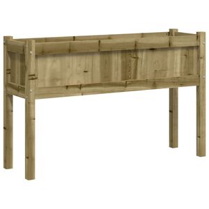 vidaXL dārza puķu kaste ar kājām, 110x31x70cm, impregnēts priedes koks